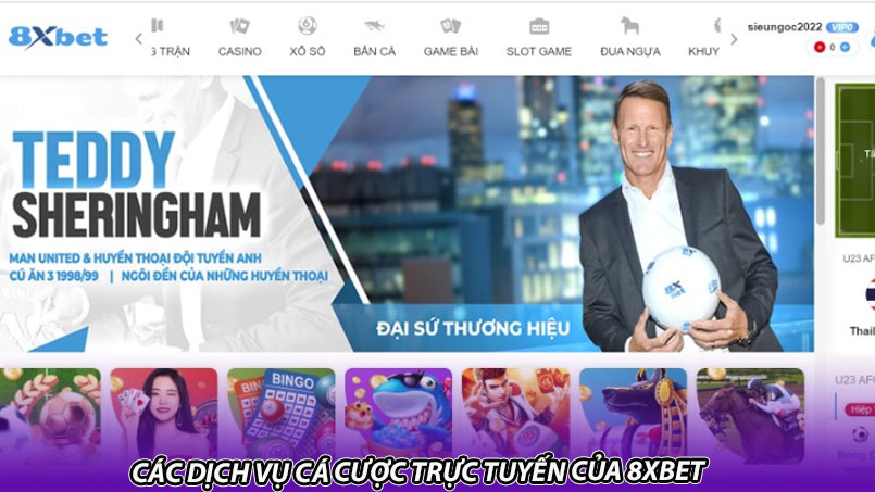 Các dịch vụ cá cược trực tuyến của 8xbet